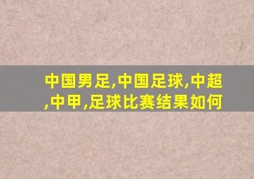 中国男足,中国足球,中超,中甲,足球比赛结果如何