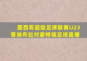墨西哥超级足球联赛U23普埃布拉对蒙特瑞足球直播