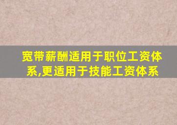 宽带薪酬适用于职位工资体系,更适用于技能工资体系