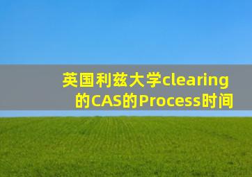 英国利兹大学clearing的CAS的Process时间